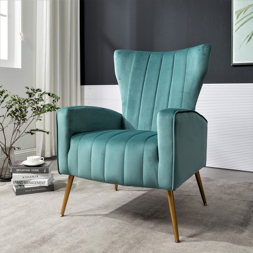 Velvet accent armchair - armchair, with