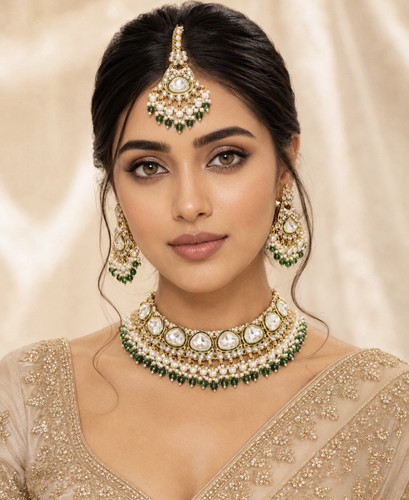 Gold kundan white - white, stone