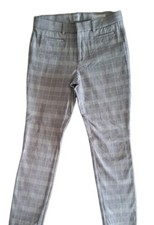 Womens Gap Signature Skinny Ankle Grey Pink Plaid Check Trousers UK 6