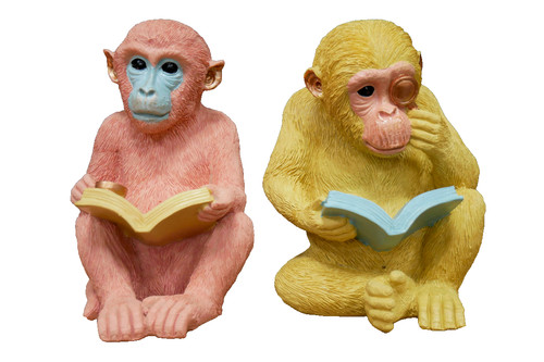 Pair coloured monkey - pair, of