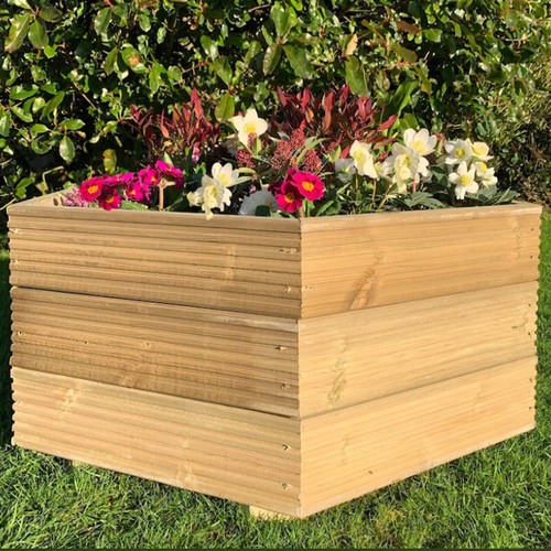 Hexagonal decking planter ruby - decking,