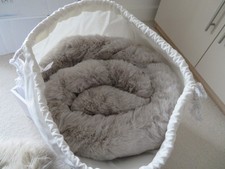 BNIB The White Company Super Soft Faux Fur Soft Grey Heated Blanket Throw & bag