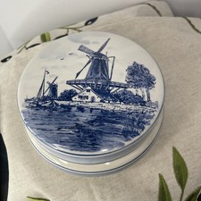 Delft Blue Bowl With Lid Blue