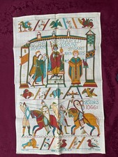 Ulster Weavers Irish Linen Tea Towel 1066 Battle of Hastings Bayeux Tapestry VGC