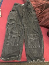 Zara Cargo Jeans Grey/Light Black Size Eur 36