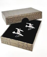Plane Cufflinks HARRIER Jump Jet Aeroplane Aircraft Pilots In Box  BE034