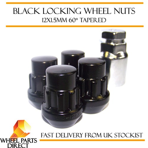 Black locking wheel nuts - locking,