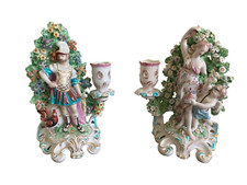 Pair of Chelsea Derby Figures ' Venus and Mars' Candlesticks circa 1775