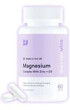 Bettervits Magnesium Complex with Zinc & Vitamin-D3 - One Month Supply - 60 Caps