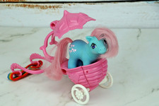 Vintage My Little Pony play set Baby Pony Stroller / buggy and Baby Bow Tie MLP