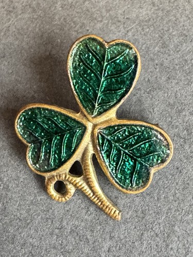 Vintage brass green enamel - vintage, &