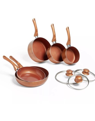 Piece pan set copper - pan, set,