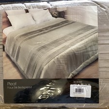 Life From Coloroll Pleat Faux Silk Bedspread 220 X 180cms