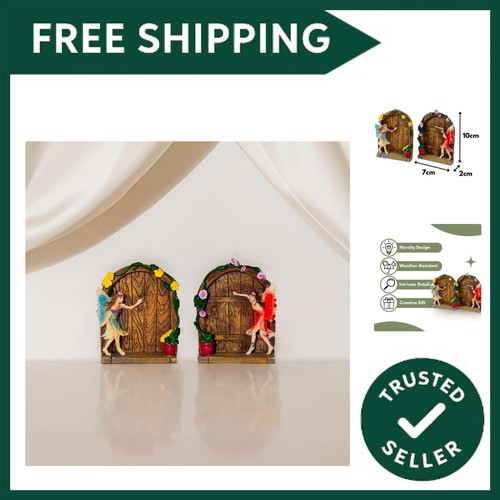 Set two resin fairy door - set,