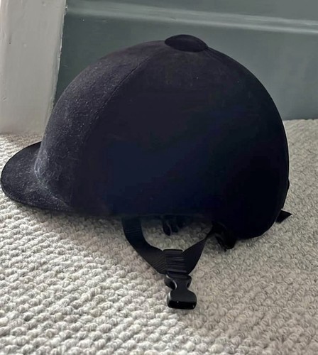 Black horse riding helmet - horse,