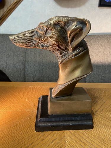 Vintage brass greyhound bust - brass,