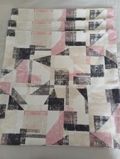 3 cushion covers in a pretty modern geometric design.  Pink,grey, ivory,  black 
