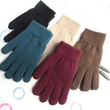 Women’s Cashmere Knitted Gloves – Winter Warm Thick Lined Full Finger Mittens