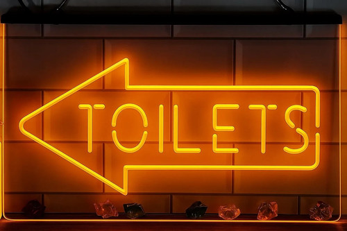 Toilets left led neon light - neon,