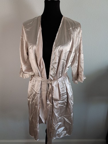 Ekouaer champagne satin robe - ekouaer,