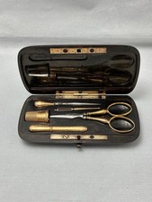 French Solid 18ct Gold. Eagle Head Mark. Sewing Etui  Set. c1850. Not Scrap