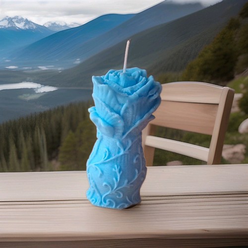 Blue rose flower shaped - blue, flower-shaped