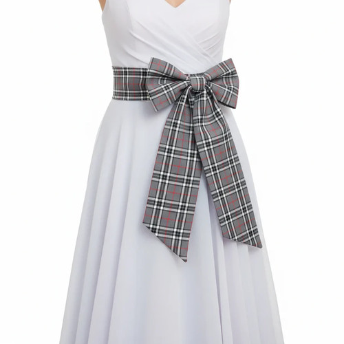 Women grey tartan sash - women's,