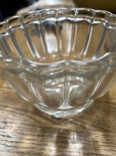 Jelly Mould Vintage Pudding Bowl Clear Glass 14cm Diameter One Pint