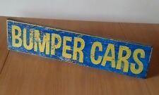 Bumper Cars Wooden Fairground Style Wall Sign Retro 50cm long