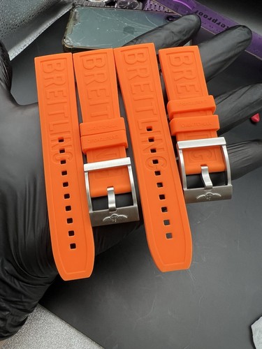 Breitling 22mm orange rubber - 22mm,