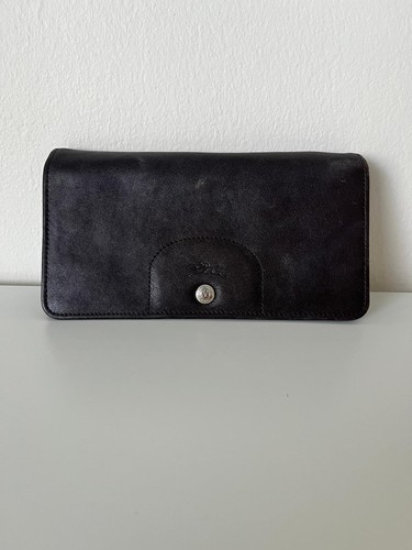 Longchamp black leather long - longchamp,