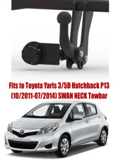 Swan Neck Tow Bar For TOYOTA Yaris 3/5D P13 (2011-2014) & NO ELECTRICS - T224
