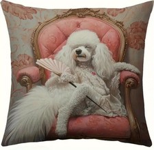 Super Soft Double Sided Posh Pampered Poodle Cushion Cover 45x 45cm