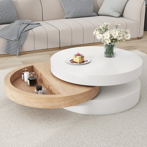 Round rotating coffee table - rotating,