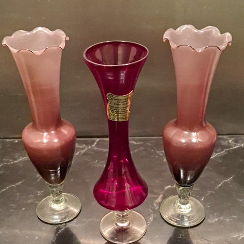 Decorative glass bud vases - glass,