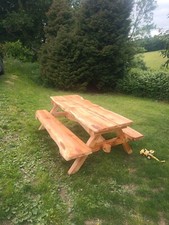 wooden garden benches,picnic tables, bespoke garden furniture