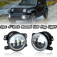 Pair Black Round LED Fog
