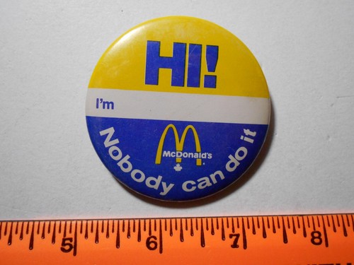 Mcdonalds pin back - mcdonalds,