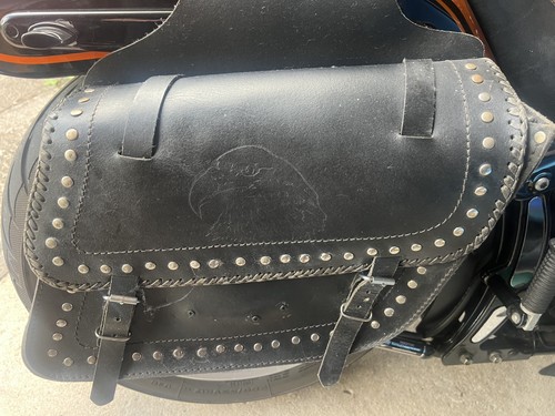 Leather motorbike saddle - leather,