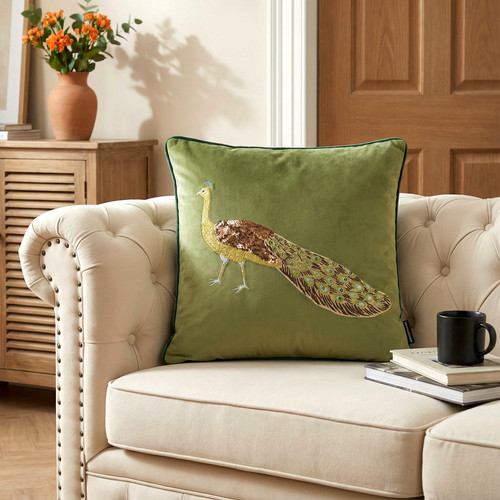 Embroidered peacock velvet - embroidered,