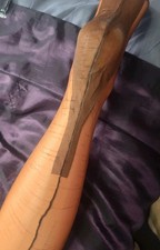 Gio Chocolate with Black seam Stockings  Worn With Ladder Size M