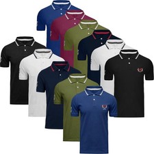 6 Pack Mens Polo Shirt Multi Pack Set Holiday Tipping Embossed Logo Top T-Shirt