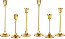 36 Pcs Candle Holders Brass Gold Metal Taper Candlestick Holders Christmas 🔥