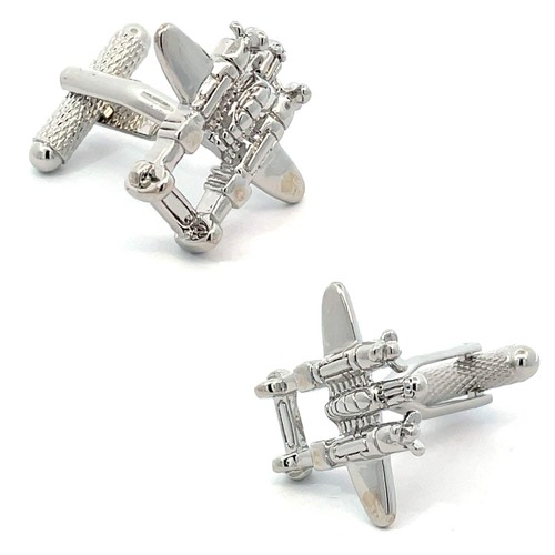 P38 aircraft cufflinks - aircraft,