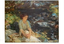 c16180 John Singer Sargent The Black Brook art painting postcard