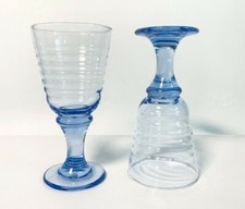 (2) LIBBEY SIRRUS Blue 7" Wine