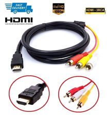 HDMI Male to 3 RCA Audio Video AV Cable Adapter Lead TV HDTV DVD 1080P 1.5M UK