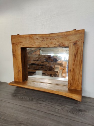 Live edge oak framed mirror - edge,