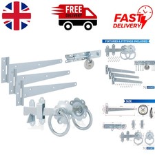 Durable Zinc Gate Kit with 3 T Hinges & Security Discus Padlock - Easy Install