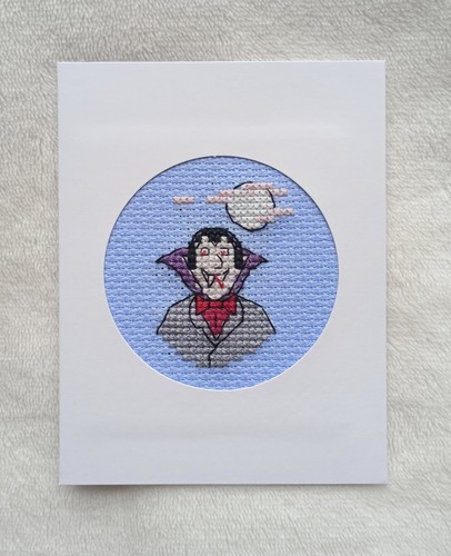Handmade cross stitch - card,